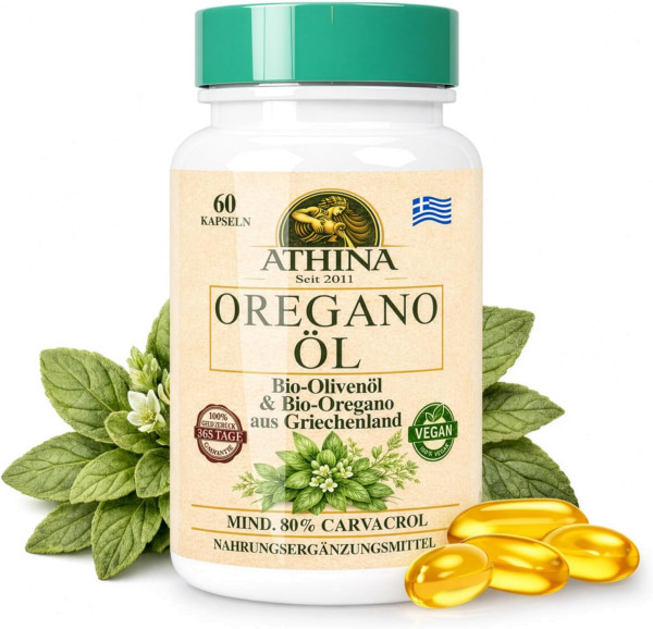 Athina® 60 Kapseln Oregano Öl Vegan - Bio. DE-ÖKO-006