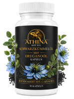 Athina® Oreganoöl mit Schwarzkümmelöl – 90 Kapseln – Hochdosiert 80 % Carvacrol