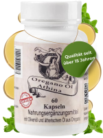 Athina® Oregano Öl 60 Softgels-Forte 500 mg, 80 mg Carvacrol.