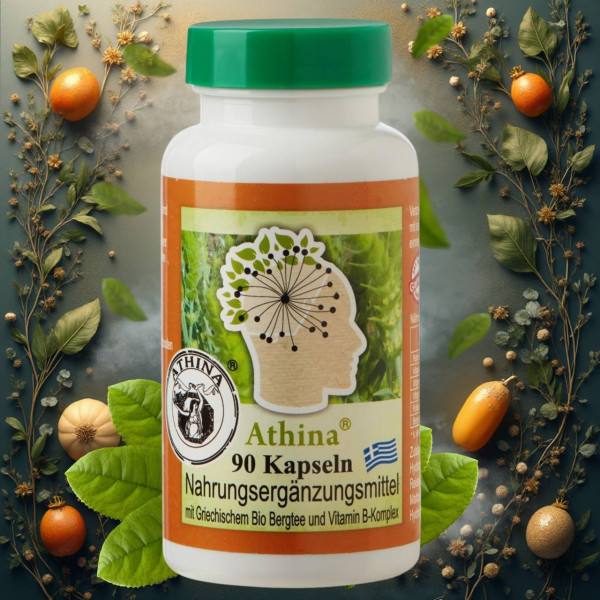 Athina® Griechisches Eisenkraut B Komplex Bergtee Kapseln. 90 vegane Kapseln. PREMIUM