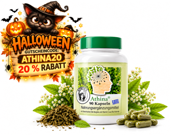 Athina® 90 Griechisches Eisenkraut Bergtee Kapseln Vegan - Bio. DE-ÖKO-006. PREMIUM
