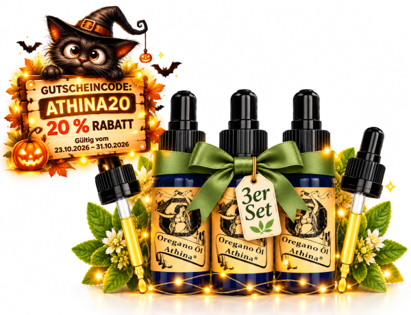 Athina® Oregano Öl 100% Premium ätherisches Oreganoöl, 80% Carvacrol.