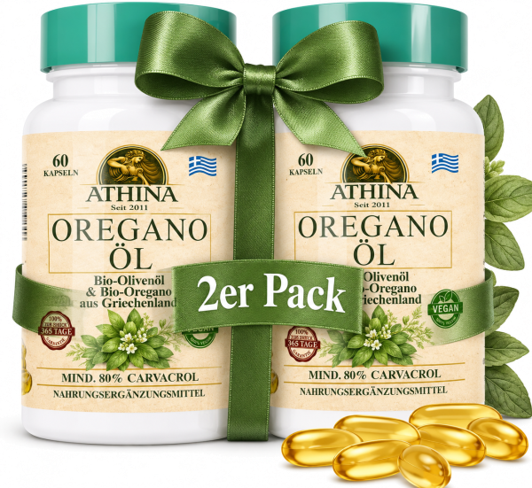 Athina® Oregano Öl Vegan Bio 2 x 60 Kapseln I 100 mg