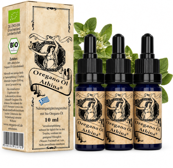 Athina® Oregano Öl Bio, 3 x 10 ml DE-ÖKO-006