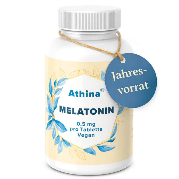 Athina® Melatonin – 365 Tabletten – 0,5mg Melatonin pro Tablette – hochdosiert –